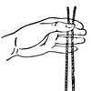 Hand holding string