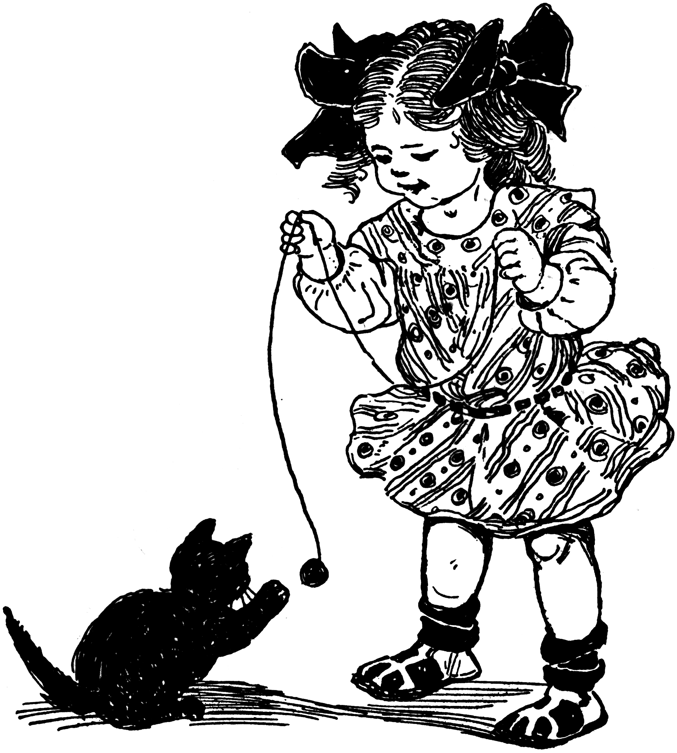 clipart girl with cat - photo #7