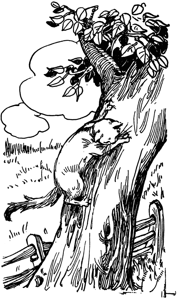 tree clipart images. Cat Climbing a Tree