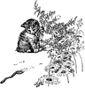 Cat Watching Worm