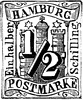 Hamburg 1/2 Schilling Stamp, 1859