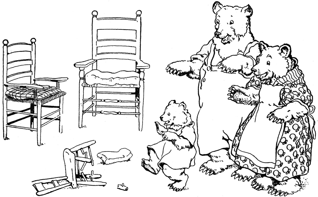 Three Bears and Chairs ClipArt ETC