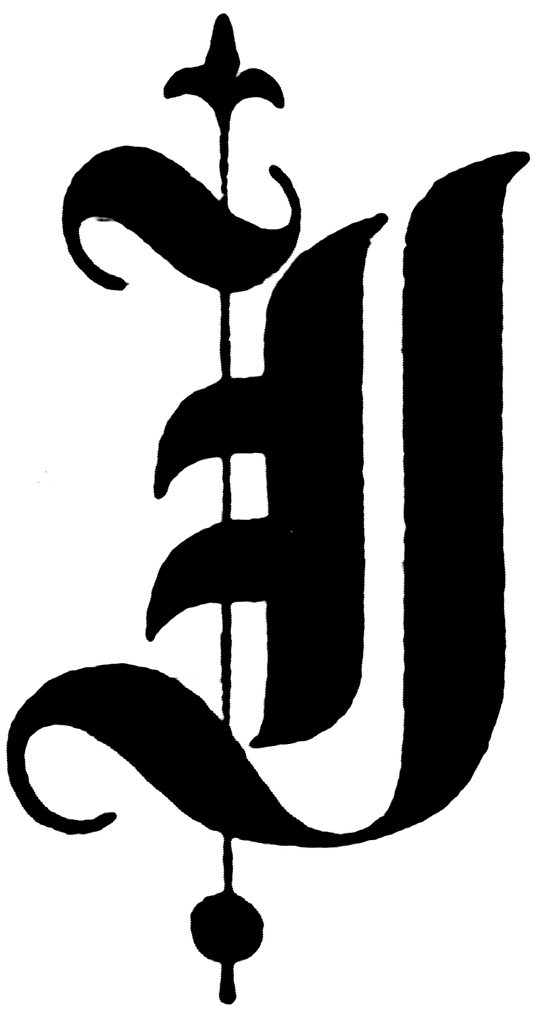J, Old English title text | ClipArt ETC