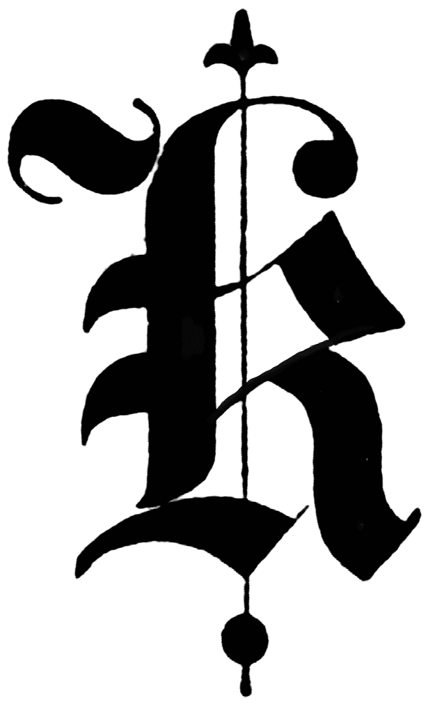 K, Old English title text | ClipArt ETC