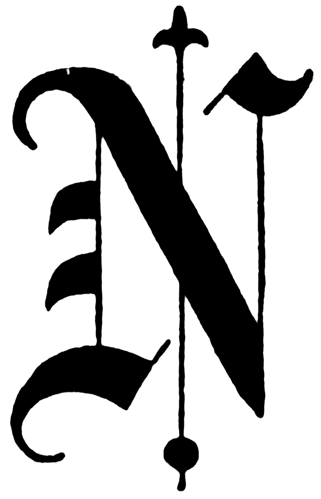 N, Old English title text | ClipArt ETC