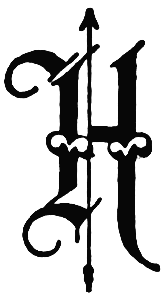 H, Old English fancy text