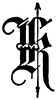 K, Old English fancy text
