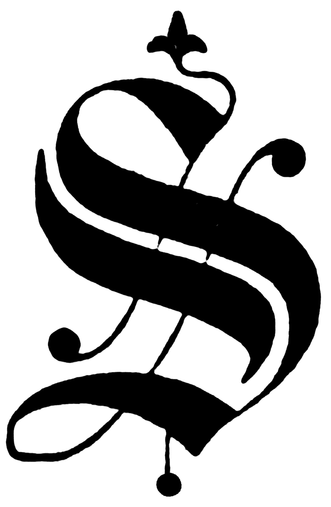 S Old English fancy text To use any of the clipart images above including