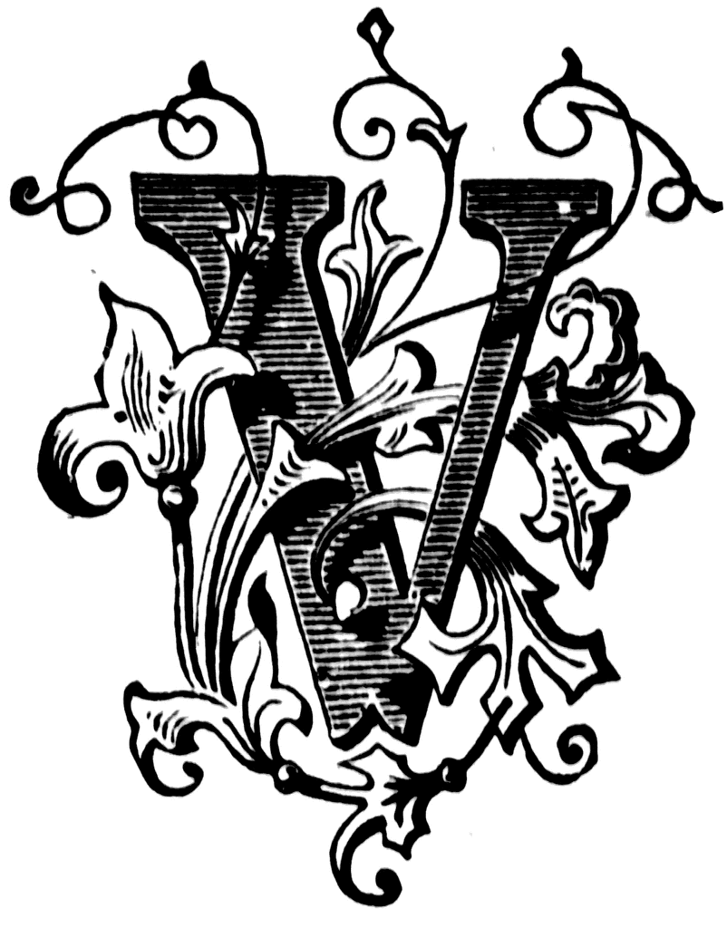 V, Ornamental letter | ClipArt ETC