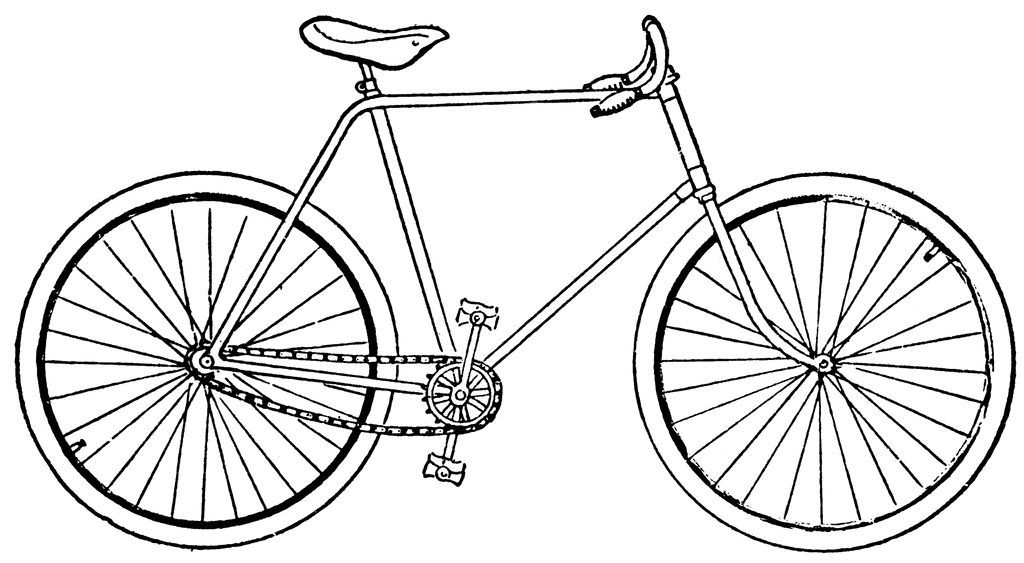 bicycle clipart black and white - photo #43
