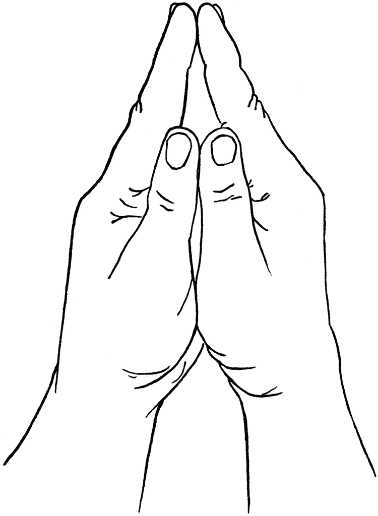 free clipart praying hands black and white - photo #31