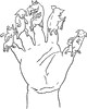 5 little pigs hand puppets