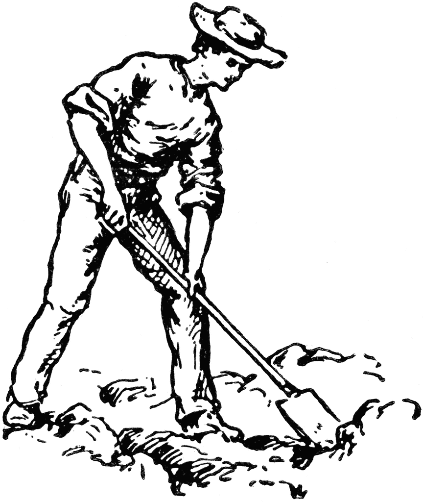 man digging