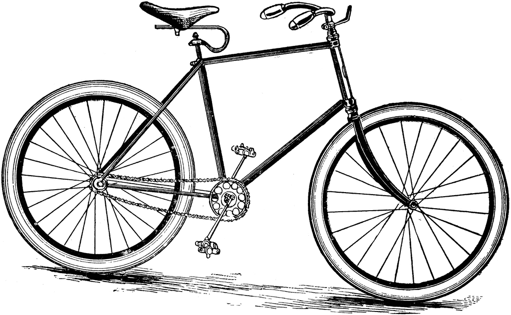 bicycle clipart black and white - photo #3