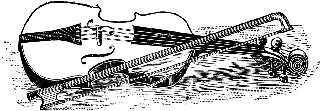 free violin clipart black and white - photo #29