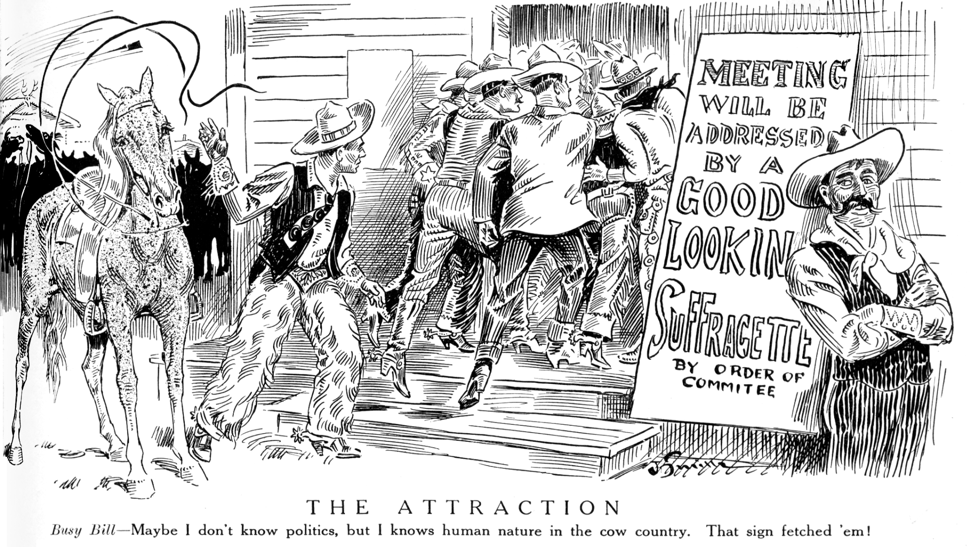 Women's Suffrage Cartoon - The Attraction | ClipArt ETC