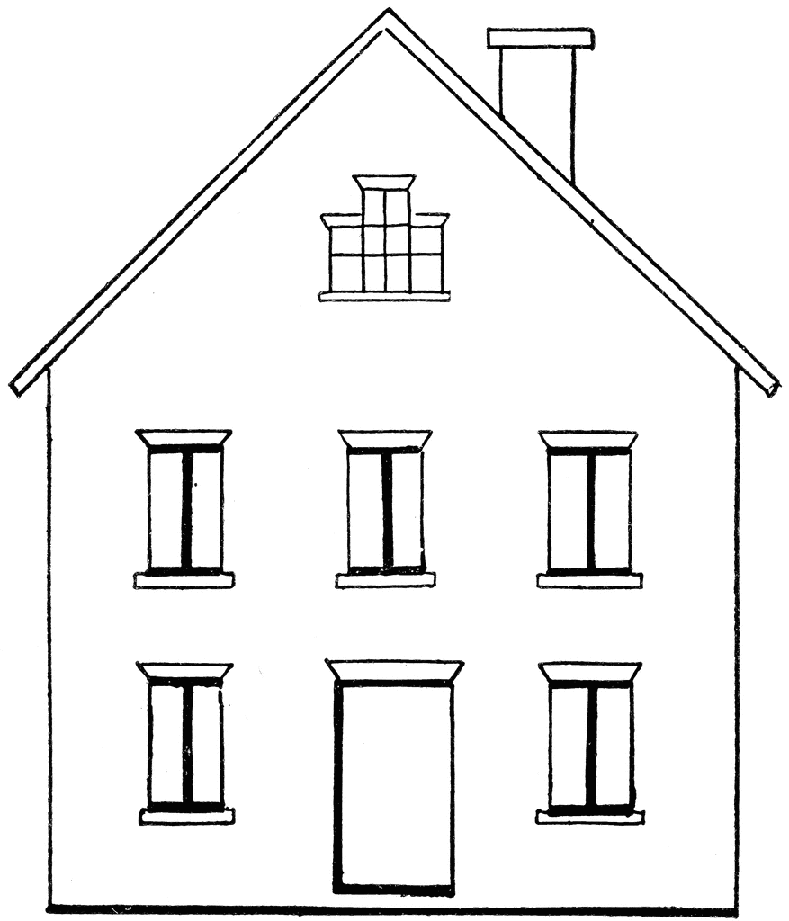 Simple Line Drawing Of A House Sketch with Pencil