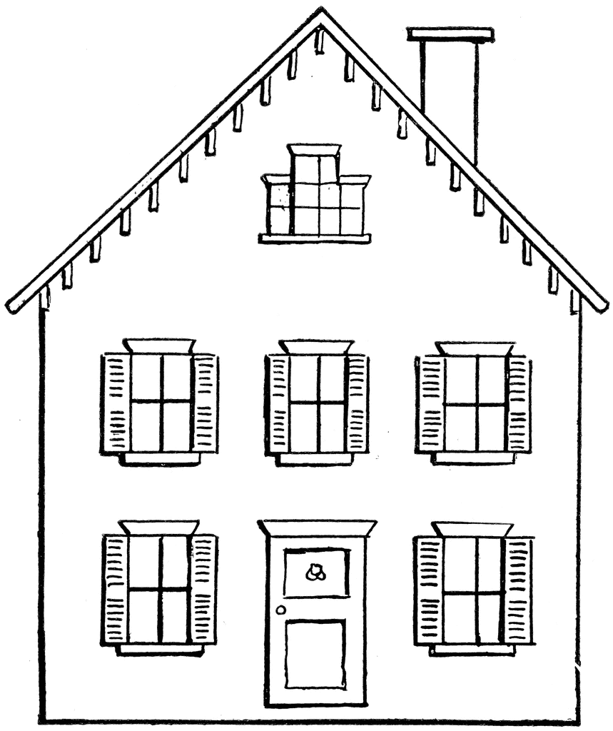 free black and white clip art house - photo #42