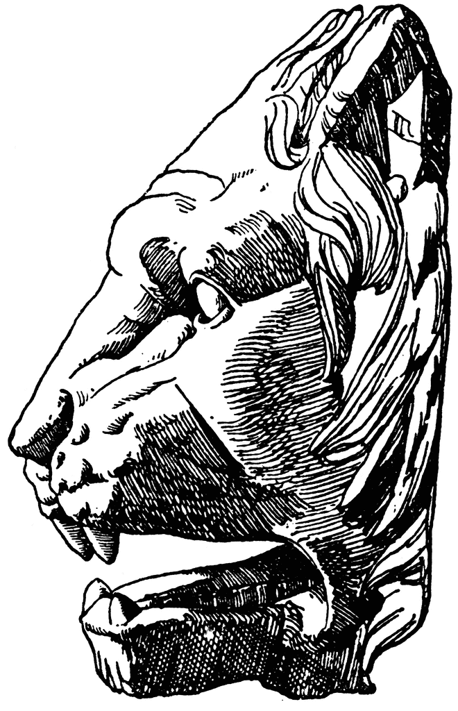 clip art lion head. Antique Lion Head