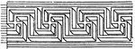 The parallel fret band is a pattern that is parallel in perspective that was found in a Roman mosaic pavement.