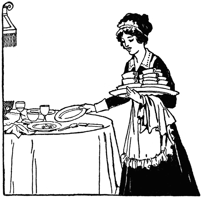 Maid Cleaning the Table | ClipArt ETC