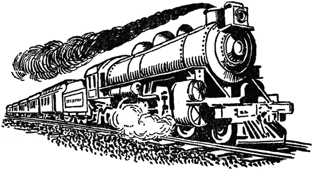 steam train clipart black and white - photo #18