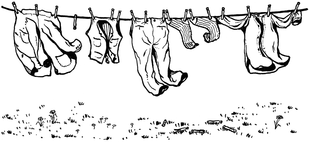 clipart of clothes hanging on a line - photo #2