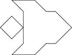 Tangrams, invented by the Chinese, are used to develop geometric thinking and spatial sense. Seven figures consisting of triangles, squares, and parallelograms are used to construct the given shape. This tangram depicts a hogfish.