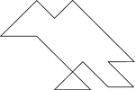 Tangrams, invented by the Chinese, are used to develop geometric thinking and spatial sense. Seven figures consisting of triangles, squares, and parallelograms are used to construct the given shape. This tangram depicts a mocking bird.