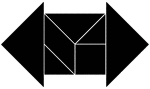 Tangrams, invented by the Chinese, are used to develop geometric thinking and spatial sense. Seven figures consisting of triangles, squares, and parallelograms are used to construct the given shape. This tangram depicts a double arrow.