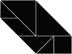Tangrams, invented by the Chinese, are used to develop geometric thinking and spatial sense. Seven figures consisting of triangles, squares, and parallelograms are used to construct the given shape. This tangram depicts an irregular hexagon.