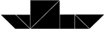 Tangrams, invented by the Chinese, are used to develop geometric thinking and spatial sense. Seven figures consisting of triangles, squares, and parallelograms are used to construct the given shape. This tangram depicts a boat.