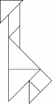Tangrams, invented by the Chinese, are used to develop geometric thinking and spatial sense. Seven figures consisting of triangles, squares, and parallelograms are used to construct the given shape. This tangram depicts a giraffe.