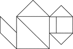 Tangrams, invented by the Chinese, are used to develop geometric thinking and spatial sense. Seven figures consisting of triangles, squares, and parallelograms are used to construct the given shape. This tangram depicts a kettle.