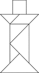 Tangrams, invented by the Chinese, are used to develop geometric thinking and spatial sense. Seven figures consisting of triangles, squares, and parallelograms are used to construct the given shape. This tangram depicts a lighthouse.