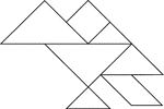 Tangrams, invented by the Chinese, are used to develop geometric thinking and spatial sense. Seven figures consisting of triangles, squares, and parallelograms are used to construct the given shape. This tangram depicts a mocking bird.