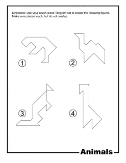 Animals Outline Tangram Card
