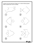 Outlines of fish (shark, parrot fish, angelfish, flounder, hogfish, beta) made from tangram pieces. Tangrams, invented by the Chinese, are used to develop geometric thinking and spatial sense. 7 figures consisting of triangles, squares, and parallelograms are used to construct the given shapes.