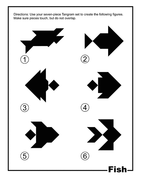 Fish Silhouette Tangram Card