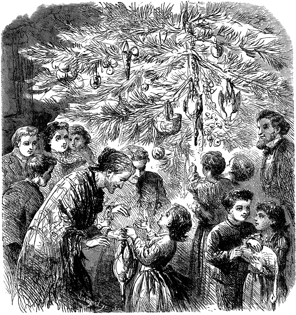 clipart family tree. Family Around Christmas Tree