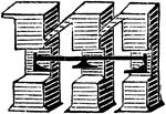 An illustration of a decorative letter M