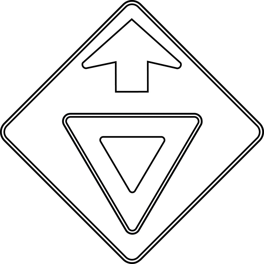Yield Ahead, Outline | ClipArt ETC