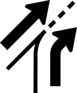 Entering Roadway Added Lane, Silhouette