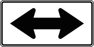 Two-Direction Large Arrow, Black and White