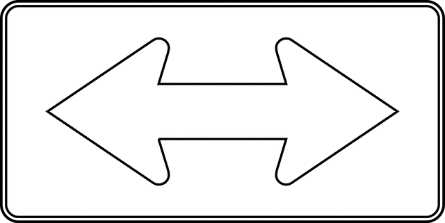 Two-Direction Large Arrow, Outline