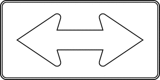 Two-Direction Large Arrow, Outline