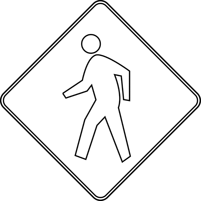 Pedestrian Crossing, Outline | ClipArt ETC