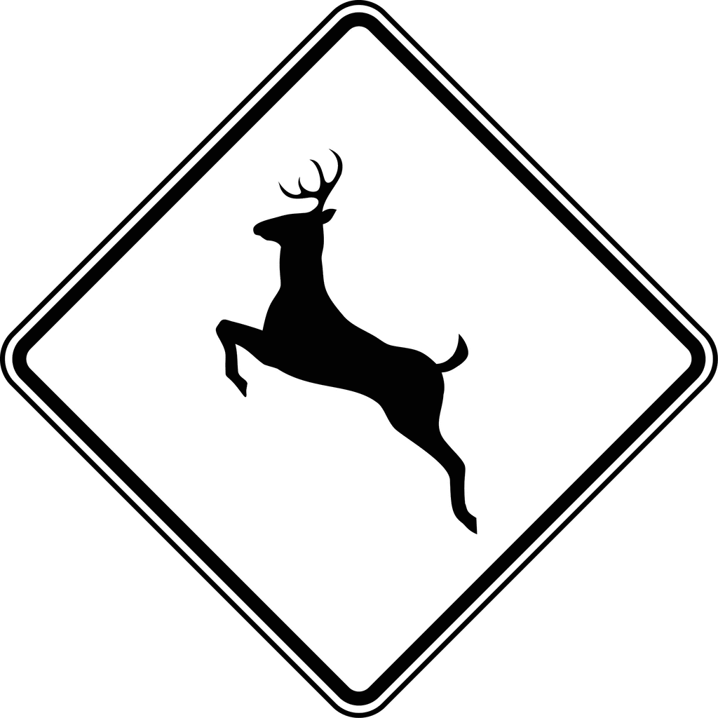Deer Crossing, Black and White | ClipArt ETC