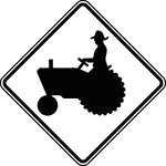 Vehicular Traffic signs may be used to alert road users to locations where unexpected entries into the roadway by trucks, bicyclists, farm vehicles, emergency vehicles, golf carts, horse-drawn vehicles, or other vehicles might occur. These locations might be relatively confined or might occur randomly over a segment of roadway. Vehicular Traffic signs should be used only at locations where the road user's sight distance is restricted, or the condition, activity, or entering traffic would be unexpected. If the condition or activity is seasonal or temporary, the Vehicular Traffic sign should be removed or covered when the condition or activity does not exist.