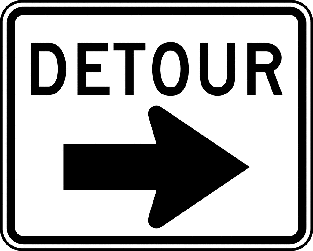 temporary detour sign